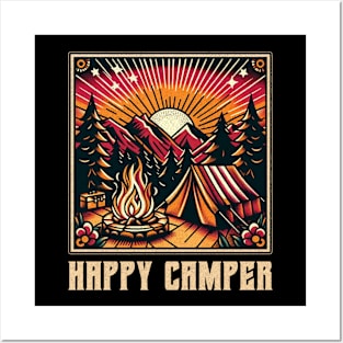 Tiny tent happy camper Posters and Art